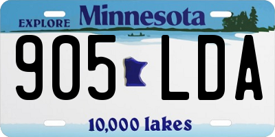 MN license plate 905LDA