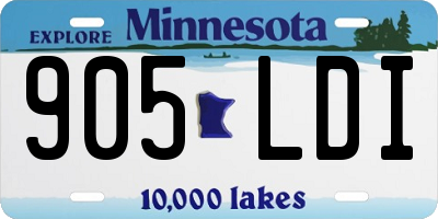 MN license plate 905LDI
