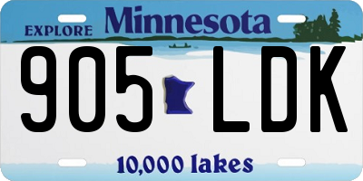 MN license plate 905LDK
