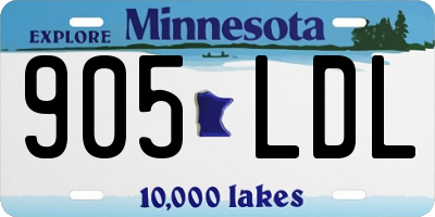 MN license plate 905LDL