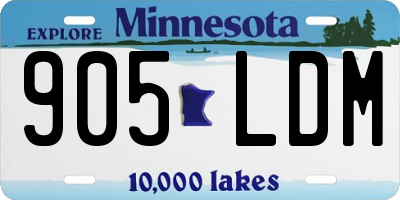 MN license plate 905LDM
