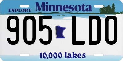 MN license plate 905LDO