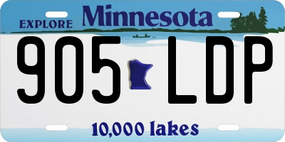 MN license plate 905LDP