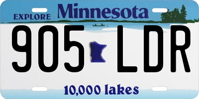 MN license plate 905LDR