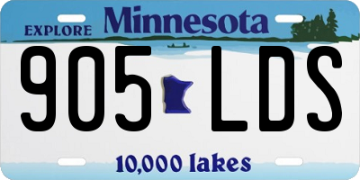 MN license plate 905LDS