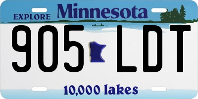 MN license plate 905LDT