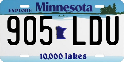 MN license plate 905LDU