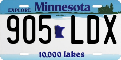 MN license plate 905LDX