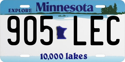MN license plate 905LEC
