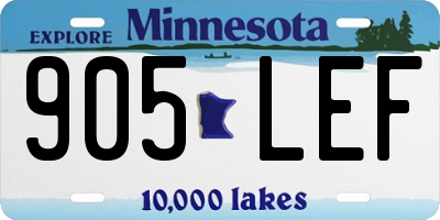 MN license plate 905LEF