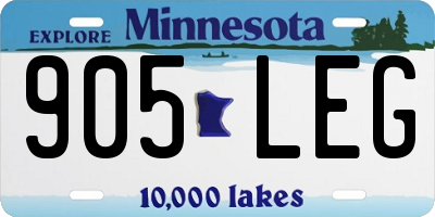 MN license plate 905LEG