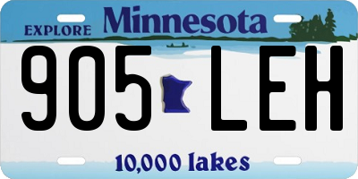 MN license plate 905LEH