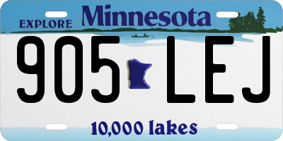 MN license plate 905LEJ