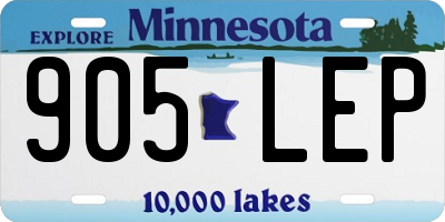 MN license plate 905LEP