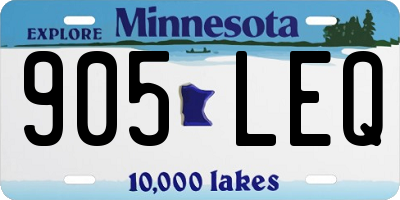 MN license plate 905LEQ