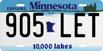 MN license plate 905LET