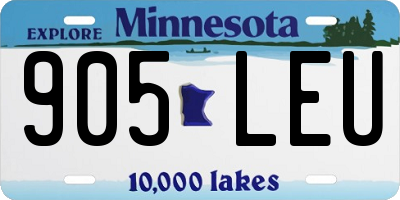 MN license plate 905LEU