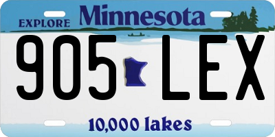 MN license plate 905LEX