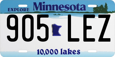MN license plate 905LEZ