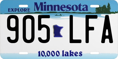 MN license plate 905LFA