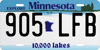 MN license plate 905LFB