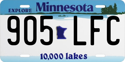 MN license plate 905LFC