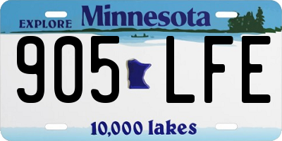 MN license plate 905LFE