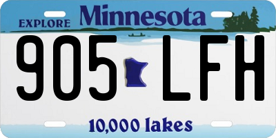 MN license plate 905LFH