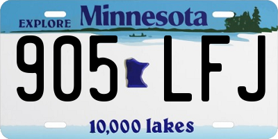 MN license plate 905LFJ