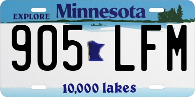 MN license plate 905LFM