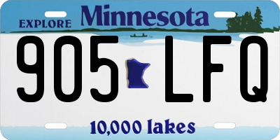 MN license plate 905LFQ