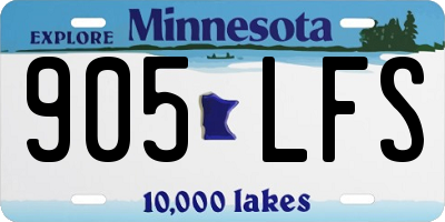 MN license plate 905LFS
