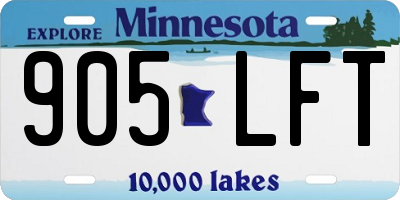 MN license plate 905LFT