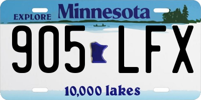 MN license plate 905LFX