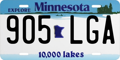 MN license plate 905LGA