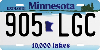 MN license plate 905LGC