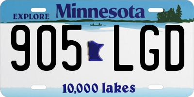 MN license plate 905LGD