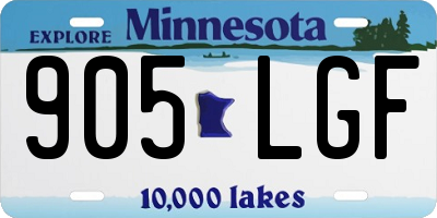 MN license plate 905LGF