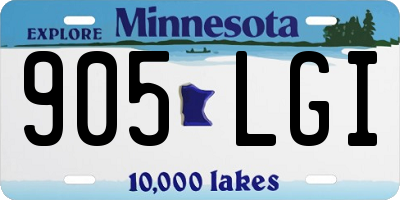 MN license plate 905LGI