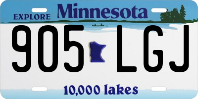 MN license plate 905LGJ