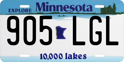 MN license plate 905LGL