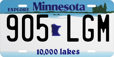 MN license plate 905LGM