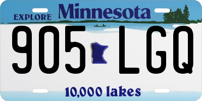 MN license plate 905LGQ