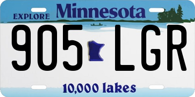 MN license plate 905LGR