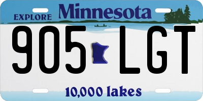 MN license plate 905LGT