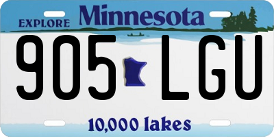 MN license plate 905LGU
