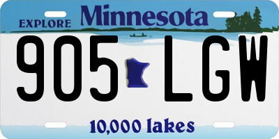 MN license plate 905LGW