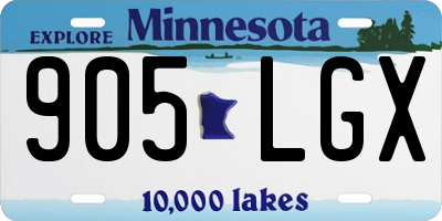 MN license plate 905LGX