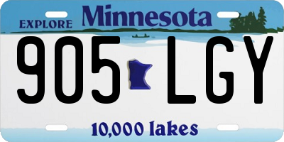 MN license plate 905LGY