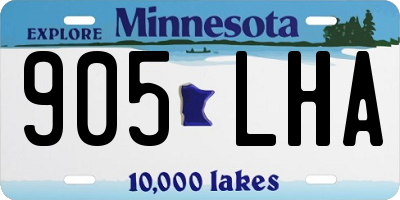 MN license plate 905LHA